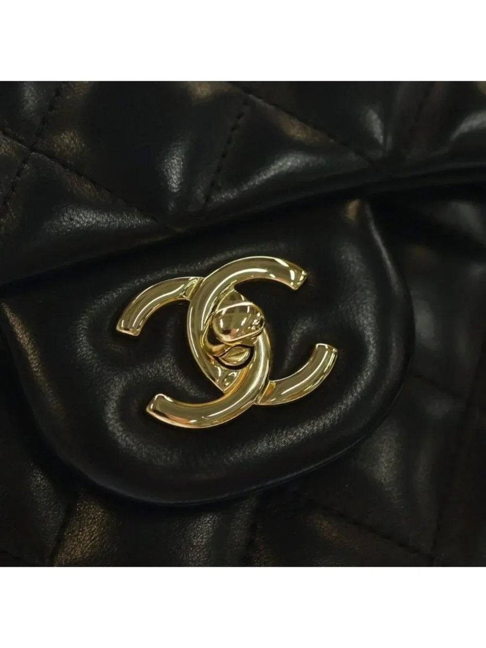 Chanel Maxi Quilted 30 Lambskin Leather Double Flap Chain Shoulder Bag Gold